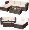 Gartenmöbel 5tlg. Sitzgruppe Sofa Lounge Polyrattan Essgarnitur Sitzkissen braun Bild 1