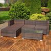 Gartenmöbel 5tlg. Sitzgruppe Sofa Lounge Polyrattan Essgarnitur Sitzkissen braun Bild 5