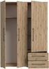 Schrank mit Drehtüren MOKKARIS Kleiderschrank ca. 144 x 200 x 59 cm Artisan Eiche Nb. Bild 4