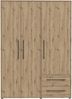 Schrank mit Drehtüren MOKKARIS Kleiderschrank ca. 144 x 200 x 59 cm Artisan Eiche Nb. Bild 2