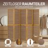 Paravent Raumteiler 5 teilig Holz Trennwand Sichtschutz Braun Bild 5