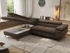 MKS Möbel 'Pablo L-Form' Ecksofa mit Schlaffunktion, verstellbare Kopfstützen, Braun, Samt, Visco Topper, Links Bild 3