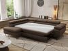 MKS Möbel 'Pablo L-Form' Ecksofa mit Schlaffunktion, verstellbare Kopfstützen, Braun, Samt, Visco Topper, Links Bild 4
