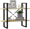 vidaXL Bücherregal 2 Fächer Sonoma-Eiche 80x30x70 cm Holzwerkstoff 806450 Bild 3