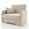 Wohnero 24 Goldi 2 Premium Schlafsofa 124x100 cm mit Schlaffunktion & Bettkasten – 113x195 cm Liegefläche, Hochwertiges Sofa Creme Bild 2