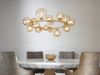 Große LED Pendelleuchte 16-flammig Gold-Glaskugeln Bernsteinfarbig, Ø 82cm Bild 1