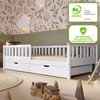 Crazy Pine 'Crazy Basic' Kinderbett mit Rausfallschutz, Skandinavisches Design, Holz, Weiß, 90x190 cm, mit Schublade Bild 3
