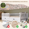 Crazy Pine 'Crazy Basic' Kinderbett mit Rausfallschutz, Skandinavisches Design, Holz, Weiß, 90x190 cm, mit Schublade Bild 4