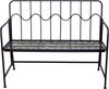 Gartenbank Metall 2-Sitzer Schwarz pulverbeschichtet mit RÃ¼ckenlehne Wellenoptik Bild 3