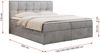 Boxspringbett mit Kopfteil und Topper, Doppelbett - RICO - 120x200cm - Hellgrau Velours - H3 Bild 5