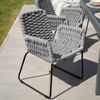 HOME DELUXE Gartenstuhl mit Armlehnen aus Seilgeflecht BALERO Hellgrau - 4er Set Bild 5