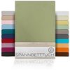 Beautex Spannbettlaken, Gummizug: rundum, (1 Stück), gekämmte Baumwolle Premium Jersey, 160g/m², Olivgrün, Boxspring - 90 x 200 x 45 cm Bild 4