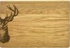 Camolo Frühstücksbrett Vesperbrett mit Hirschkopf Motiv aus Eiche 30 x 20 cm, Holz Bild 1
