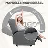 HOMCOM Relaxsessel Fernsehsessel mit Liegefunktion (TV-Sessel mit Taschenfederkern, 1-St, Ruhesessel), für Wohnzimmer, Schlafzimmer, Dunkelgrau Bild 4