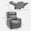HOMCOM Relaxsessel Fernsehsessel mit Liegefunktion (TV-Sessel mit Taschenfederkern, 1-St, Ruhesessel), für Wohnzimmer, Schlafzimmer, Dunkelgrau Bild 3