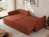 L-förmiges Ecksofa mit Armlehnen, für das Wohnzimmer, Schlaffunktion und Bettkästen, Wellenfeder am Sitz, losen Kissen - MESTO - Orange Plüschstoff - linke Seite Bild 4