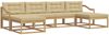 vidaXL Outdoor-Sofagarnitur mit Kissen 6 pcs Weiß und Beige 3386847 Bild 2