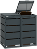 MBOX24 Classic Mülltonnenbox für 2 Mülltonnen (120L) aus verzinktem Stahl, 2er Metall Mülltonnenverkleidung in Anthrazit, robust & wetterfest Bild 2