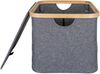 Allzweckkorb >Noto< in Dunkelgrau, Bambus, Polyester - 30x25x45cm (BxHxT) Bild 3