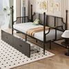 Bett 90x200 cm mit Stauraum – Vintage Eisenbettsofa in Schwarz Bild 3