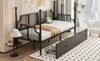 Bett 90x200 cm mit Stauraum – Vintage Eisenbettsofa in Schwarz Bild 4