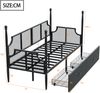 Bett 90x200 cm mit Stauraum – Vintage Eisenbettsofa in Schwarz Bild 5