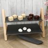 MamboCat Etagere Etagere Erika 2-stöckig Schieferplatten Holz Servier-Regal Buffet, Schiefer Bild 3