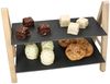 MamboCat Etagere Etagere Erika 2-stöckig Schieferplatten Holz Servier-Regal Buffet, Schiefer Bild 2