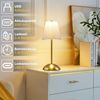 ZMH Nachttischlampe 2er Set Akku LED Kabellos Dimmbar Touch USB Stofflampenschirm Modern Für Schlafzimmer Küche Bild 2