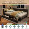 ADWOLT Daybett Tagesbett Polsterbett mit LED-Beleuchtung und Stauraum, Schlafsofa,Jugendbett 140x200 mit 2 Schubladen und USB&Typ-C,Grau Bild 4