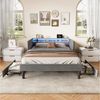 ADWOLT Daybett Tagesbett Polsterbett mit LED-Beleuchtung und Stauraum, Schlafsofa,Jugendbett 140x200 mit 2 Schubladen und USB&Typ-C,Grau Bild 3
