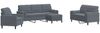vidaXL 4-tlg. Sofagarnitur mit Kissen und Nackenrollen Dunkelgrau Samt 3278382 Bild 2