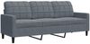 vidaXL 4-tlg. Sofagarnitur mit Kissen und Nackenrollen Dunkelgrau Samt 3278382 Bild 4