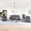 vidaXL 4-tlg. Sofagarnitur mit Kissen und Nackenrollen Dunkelgrau Samt 3278382 Bild 3