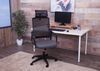Bürostuhl HWC-J52, Drehstuhl Schreibtischstuhl, ergonomisch Kopfstütze, Kunstleder ~ grau Bild 2