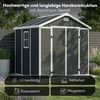STEELSØN 'Novara' Gerätehaus Satteldach, Kunststoff, dunkelgrau, wetterfest, 226x200x230 cm, abschließbar, Gartenhaus mit Fenster Bild 4