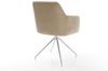 Esszimmerstuhl Greg-Flex Mikrofaser Beige Vintage Kreuzgestell konisch Edelstahl Taschenfederkern Bild 5
