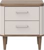 Forte LACETTI Nachttisch 50, eleganter Nachtschrank mit 2 Schubladen und hohen Füßen, Holzwerkstoff, Schlafzimmer, Kaschmir|Beige|Valencia Eiche Holzdekor, 50,4 cm breit x 53,3 cm hoch x 41,2 cm tief Bild 2