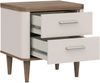 Forte LACETTI Nachttisch 50, eleganter Nachtschrank mit 2 Schubladen und hohen Füßen, Holzwerkstoff, Schlafzimmer, Kaschmir|Beige|Valencia Eiche Holzdekor, 50,4 cm breit x 53,3 cm hoch x 41,2 cm tief Bild 5