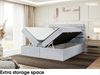 MEBLINI Boxspringbett KARIM 180x220 cm mit Bettkasten - H4/Hellgrau Samt Polsterbett - Doppelbett mit Topper & Taschenfederkern-Matratze Bild 5