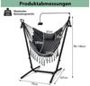 COSTWAY Hängesessel Hängestuhl mit Gestell, 6-stufig verstellbar Bild 3