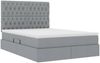 vidaXL Aufbewahrungsbett mit Matratze Hellgrau 140 x 190 cm Stoff 3371841 Bild 5