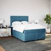 vidaXL Boxspringbett mit Matratze Blau 140x190 cm Samt 3290916 Bild 3