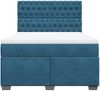 vidaXL Boxspringbett mit Matratze Blau 140x190 cm Samt 3290916 Bild 4