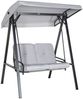 Outsunny Hollywoodschaukel mit Verstellbarem Dach, Kissen, 2-Sitzer, Verstellbares Dach, Schaukelbank, 1 tlg, Gartenschaukel, bis 220 kg Belastbar, für Garten, Balkon, Grau, 145 x 116 x 172 cm Bild 5