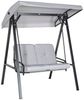 Outsunny Hollywoodschaukel mit Verstellbarem Dach, Kissen, 2-Sitzer, Verstellbares Dach, Schaukelbank, 1 tlg, Gartenschaukel, bis 220 kg Belastbar, für Garten, Balkon, Grau, 145 x 116 x 172 cm Bild 4