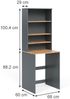Waschmaschinenschrank Viktor Anthrazit/Goldkraft Eiche 66 x 88.2 cm 2 Teile mit Regal Vicco Bild 2