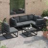 vidaXL Gartensofa-set mit Kissen 5 pcs Schwarz Aluminium 3378866 Bild 3