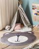 Kinderteppich braun ⌀ 120 cm Bärenmotiv Kurzflor COLARGOL Bild 3