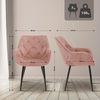 CLP 4er Set Stuhl Tanna Samt Gesteppt,rosa Bild 2